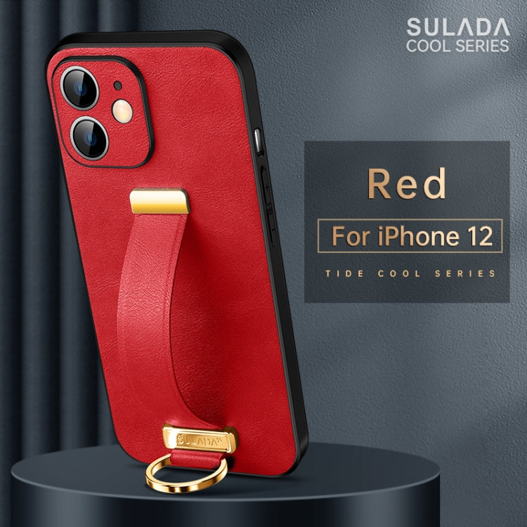 For iPhone 12 SULADA Cool Series PC + Leather Texture Skin Feel Shockproof Phone Case (Red) - HoMEdemic™ 