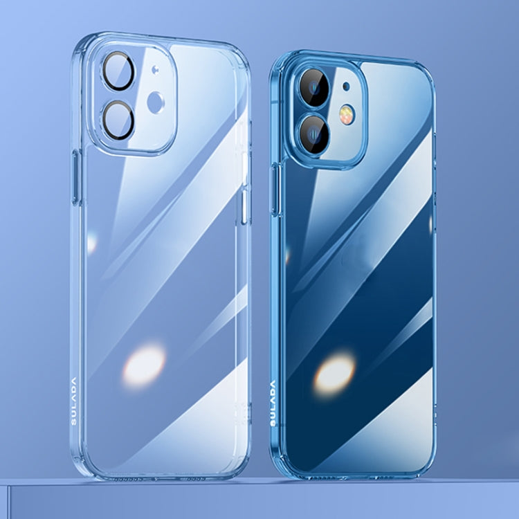 For iPhone 12 SULADA Crytal Steel Series Diamond Glass + TPU Phone Case(Blue) - HoMEdemic™ 