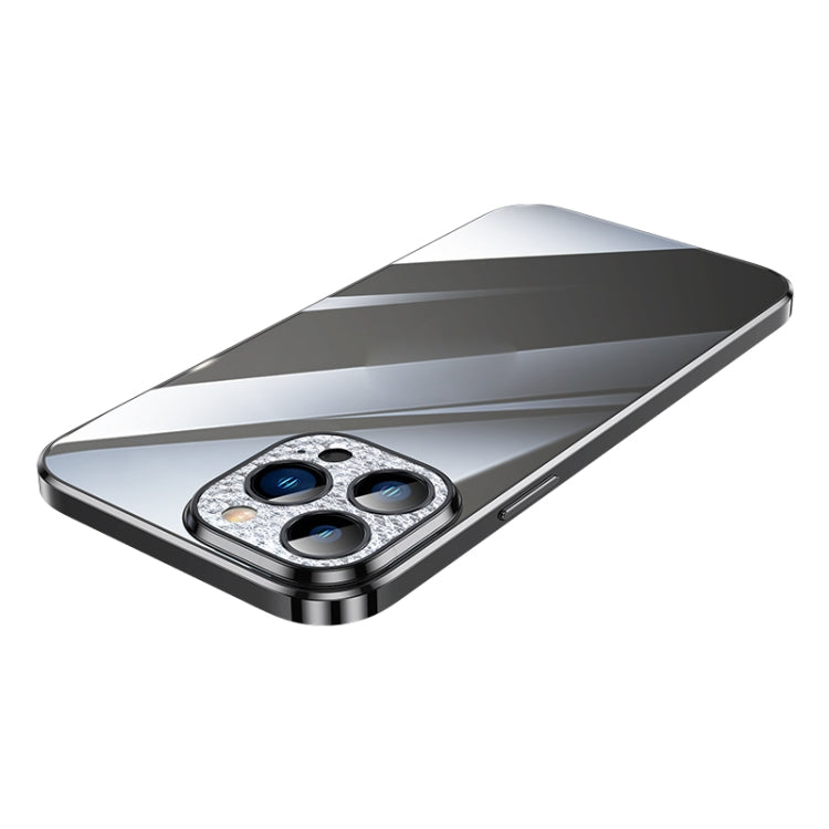 For iPhone 12 SULADA Diamond Lens Protector Plated Frosted Case(Black) - HoMEdemic™ 