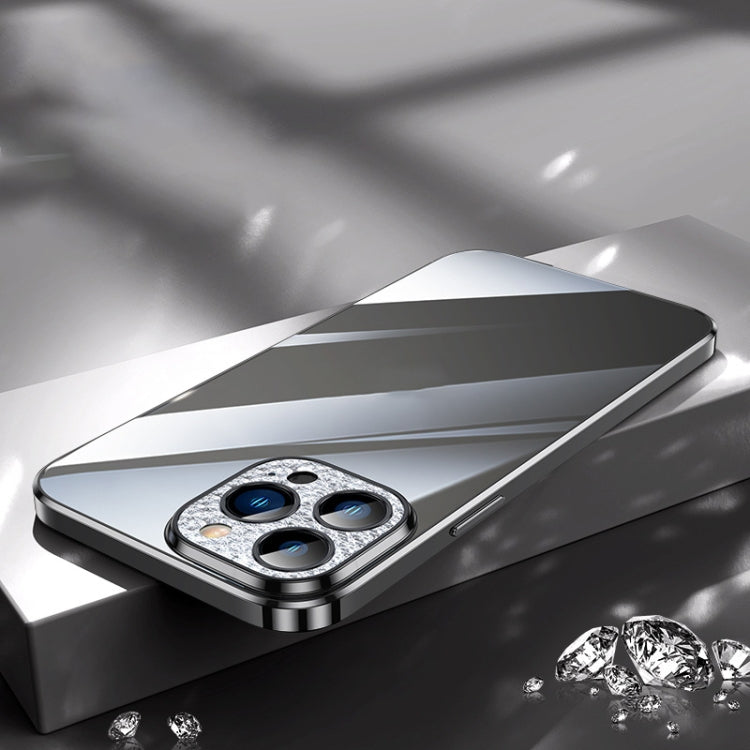 For iPhone 12 SULADA Diamond Lens Protector Plated Frosted Case(Black) - HoMEdemic™ 