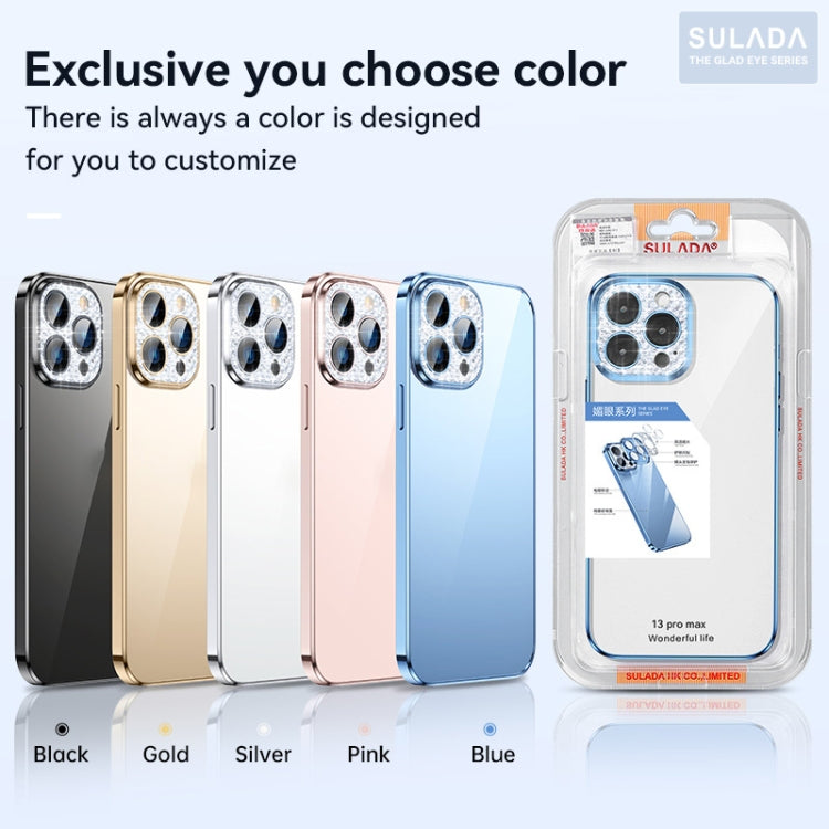 For iPhone 12 SULADA Diamond Lens Protector Plated Frosted Case(Black) - HoMEdemic™ 