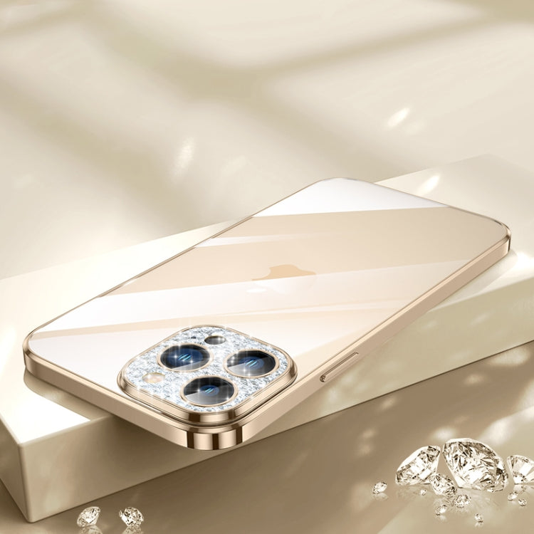 For iPhone 12 SULADA Diamond Lens Protector Plated Frosted Case(Gold) - HoMEdemic™ 