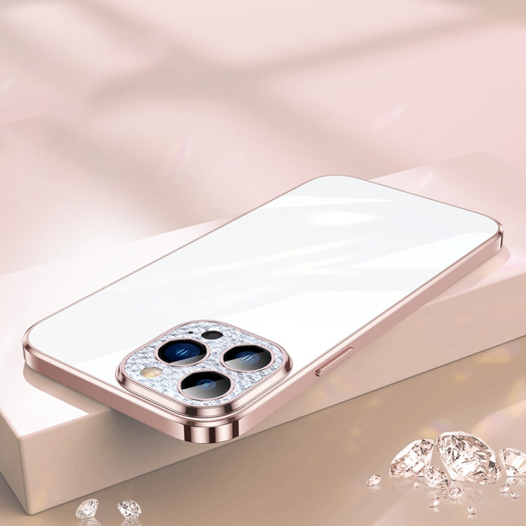 For iPhone 12 SULADA Diamond Lens Protector Plated Frosted Case(Pink) - HoMEdemic™ 