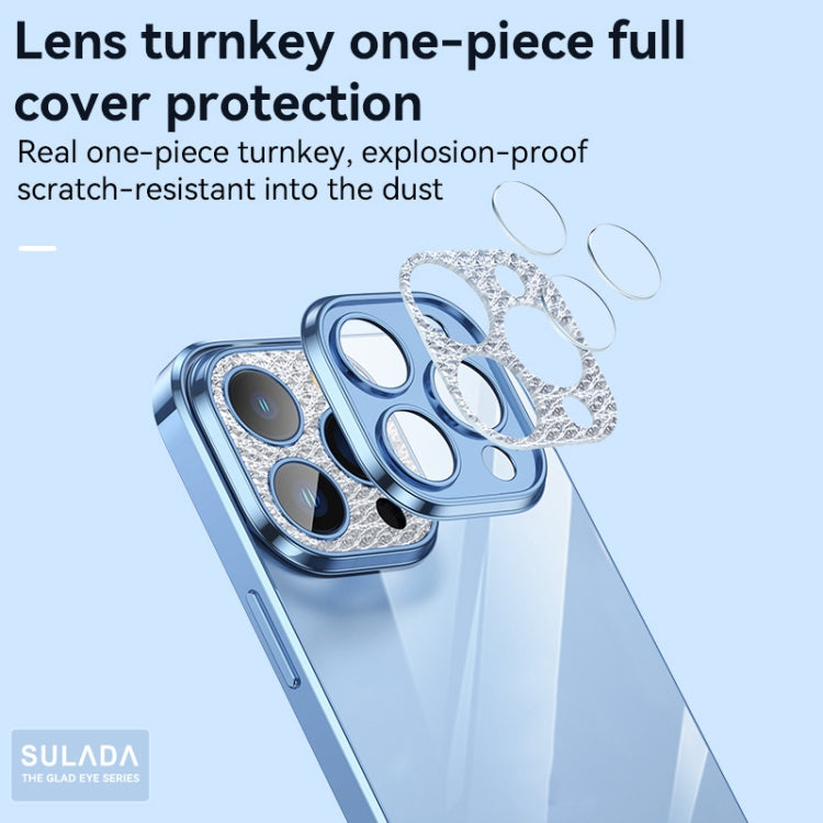 For iPhone 12 SULADA Diamond Lens Protector Plated Frosted Case(Sierra Blue) - HoMEdemic™ 