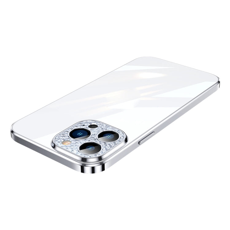 For iPhone 12 SULADA Diamond Lens Protector Plated Frosted Case(Silver) - HoMEdemic™ 