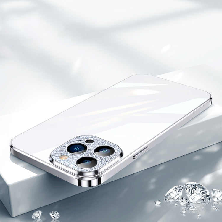 For iPhone 12 SULADA Diamond Lens Protector Plated Frosted Case(Silver) - HoMEdemic™ 