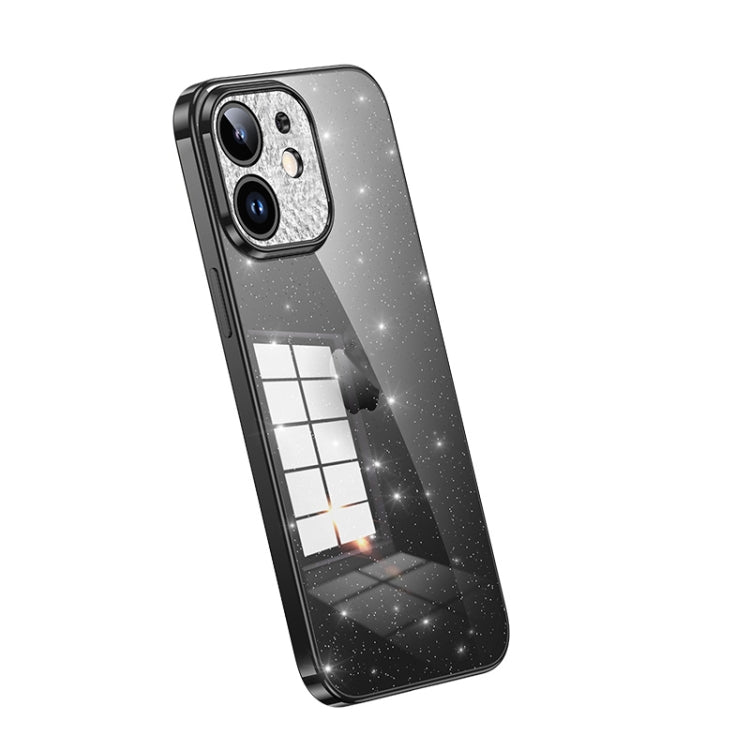 For iPhone 12 SULADA Electroplated Transparent Glittery TPU Phone Case(Black) - HoMEdemic™ 