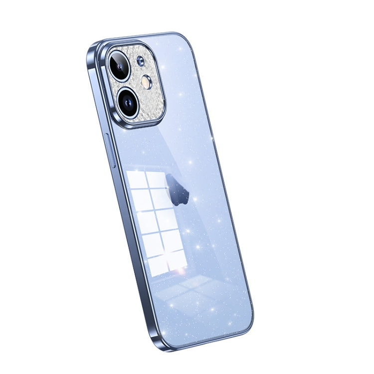 For iPhone 12 SULADA Electroplated Transparent Glittery TPU Phone Case(Blue) - HoMEdemic™ 