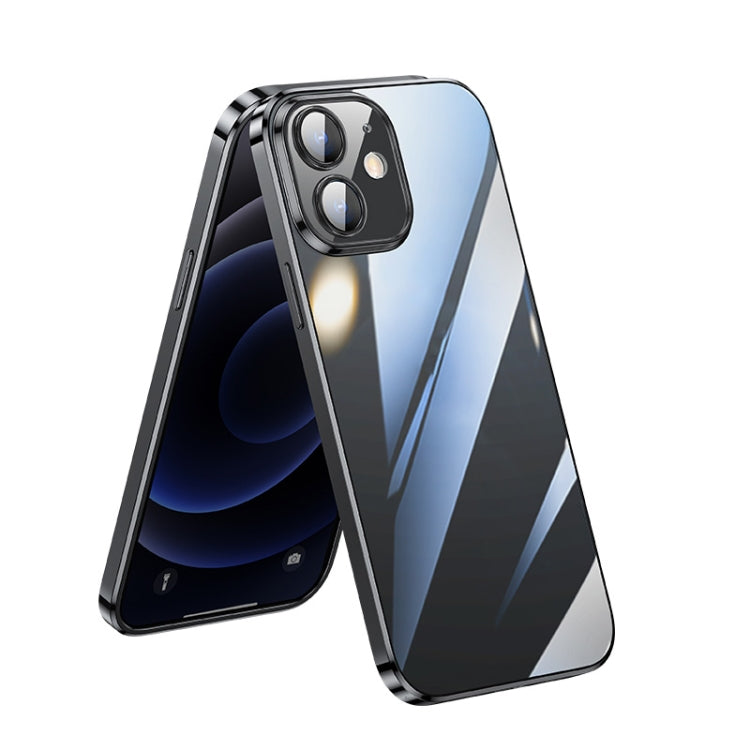 For iPhone 12 SULADA Lens Protector Plated Clear Case(Black) - HoMEdemic™ 