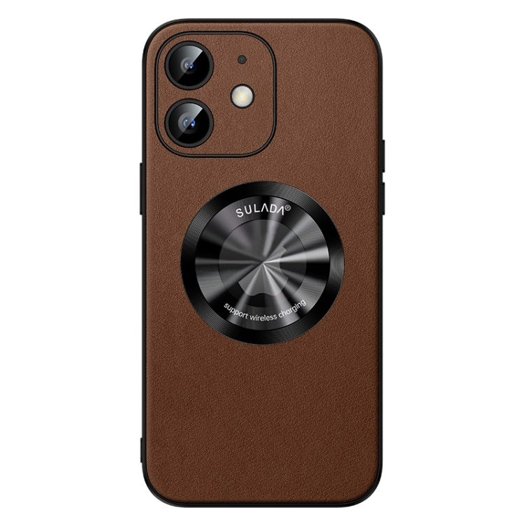 For iPhone 12 SULADA Microfiber Leather MagSafe Magnetic Phone Case(Brown) - HoMEdemic™ 