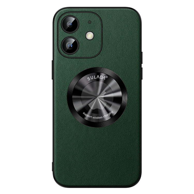 For iPhone 12 SULADA Microfiber Leather MagSafe Magnetic Phone Case(Green) - HoMEdemic™ 