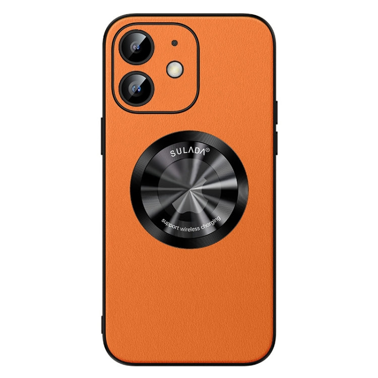 For iPhone 12 SULADA Microfiber Leather MagSafe Magnetic Phone Case(Orange) - HoMEdemic™ 