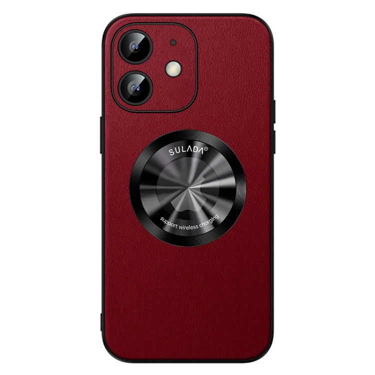 For iPhone 12 SULADA Microfiber Leather MagSafe Magnetic Phone Case(Red) - HoMEdemic™ 
