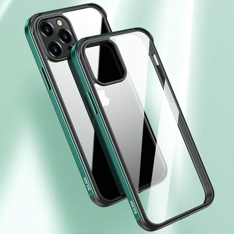 For iPhone 12 SULADA Shockproof Aviation Aluminum Metal Frame + Nano Glass + TPU Protective Case(Dark Blue) - HoMEdemic™ 