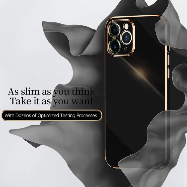 For iPhone 12 XINLI Straight Edge 6D Electroplate TPU Phone Case(Celestial Blue) - HoMEdemic™ 