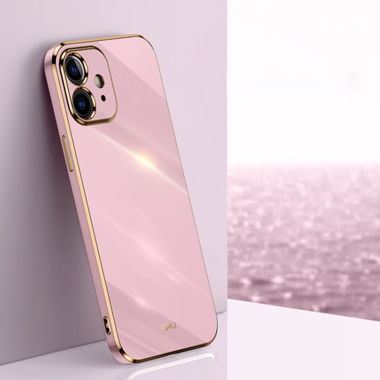 For iPhone 12 XINLI Straight Edge 6D Electroplate TPU Phone Case(Cherry Purple) - HoMEdemic™ 