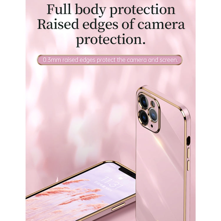 For iPhone 12 XINLI Straight Edge 6D Electroplate TPU Phone Case(Hawthorn Red) - HoMEdemic™ 