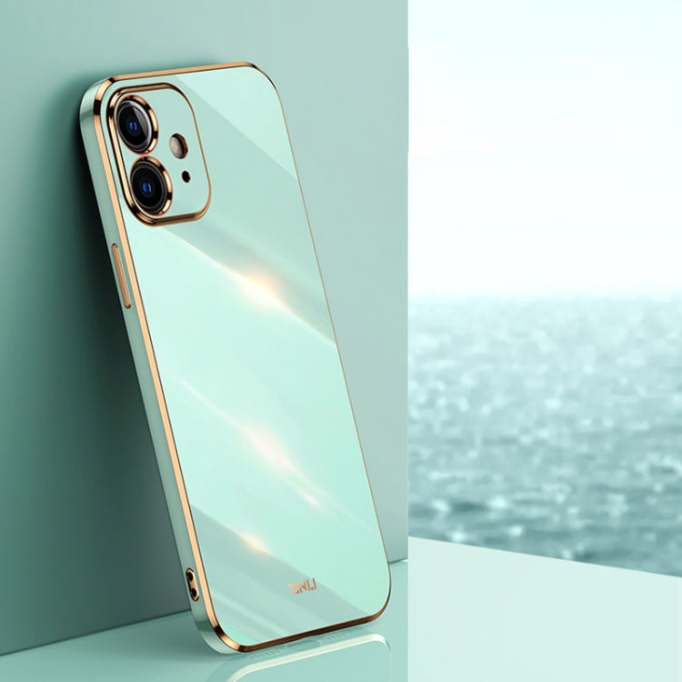 For iPhone 12 XINLI Straight Edge 6D Electroplate TPU Phone Case(Mint Green) - HoMEdemic™ 