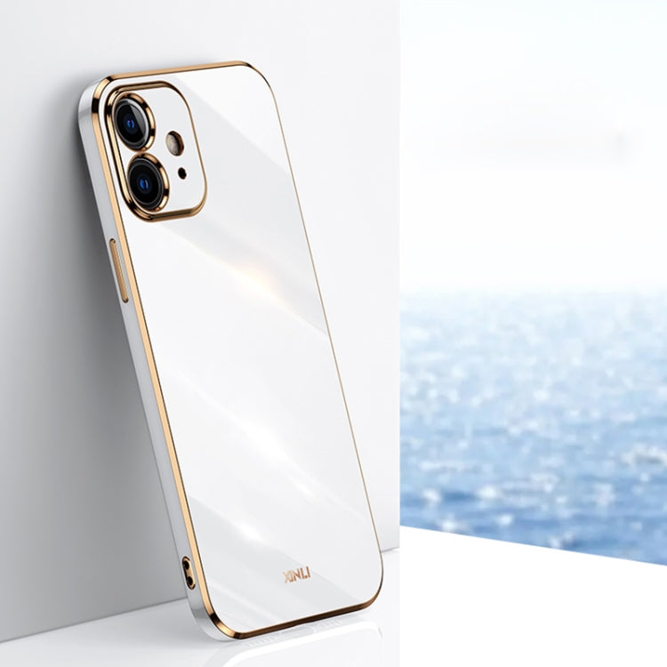 For iPhone 12 XINLI Straight Edge 6D Electroplate TPU Phone Case(White) - HoMEdemic™ 