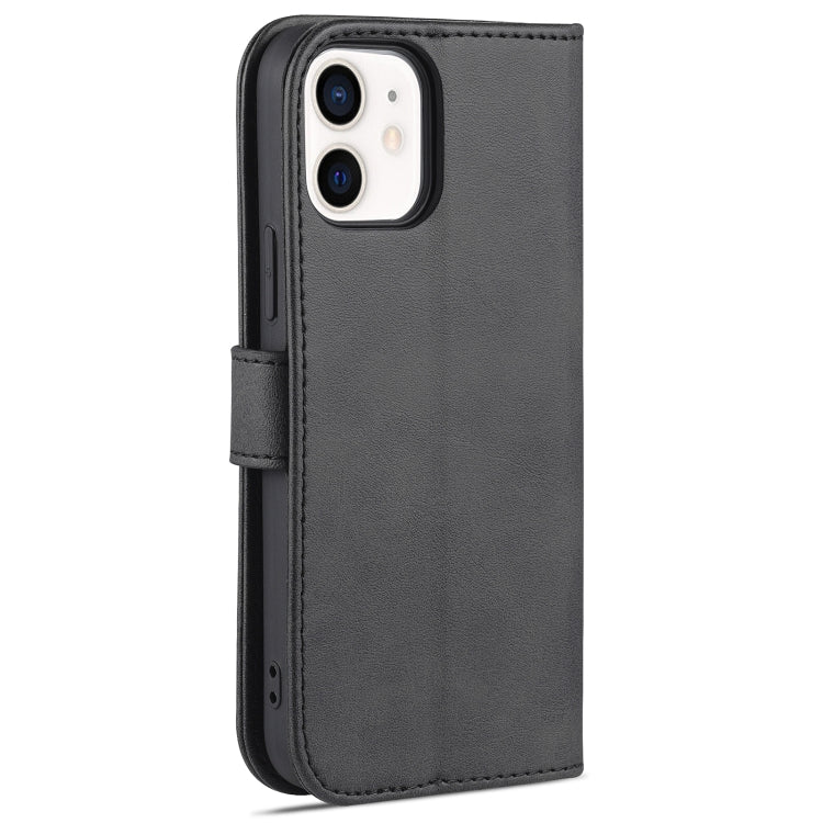 For iPhone 12 mini AZNS Skin Feel Calf Texture Horizontal Flip Leather Case with Card Slots & Holder & Wallet(Black) - HoMEdemic™ 