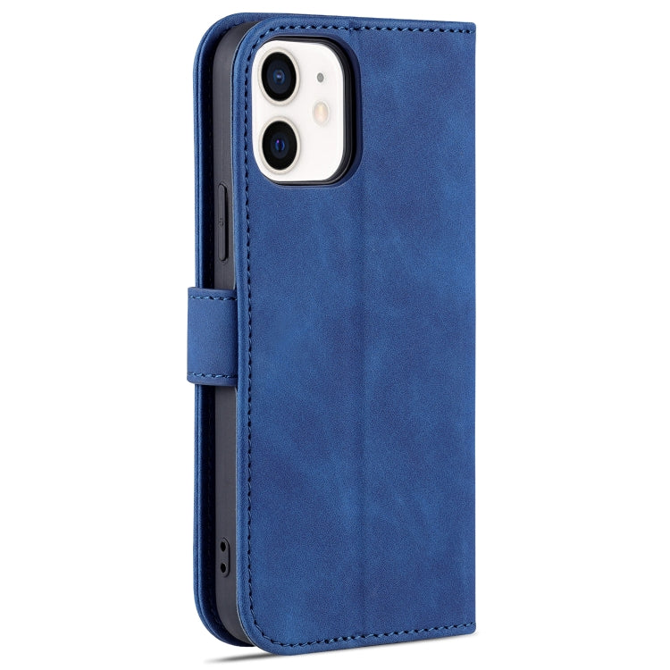 For iPhone 12 mini AZNS Skin Feel Calf Texture Horizontal Flip Leather Case with Card Slots & Holder & Wallet(Blue) - HoMEdemic™ 
