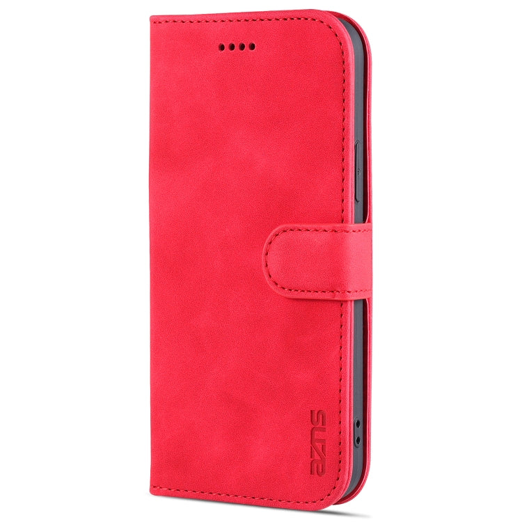 For iPhone 12 mini AZNS Skin Feel Calf Texture Horizontal Flip Leather Case with Card Slots & Holder & Wallet(Red) - HoMEdemic™ 