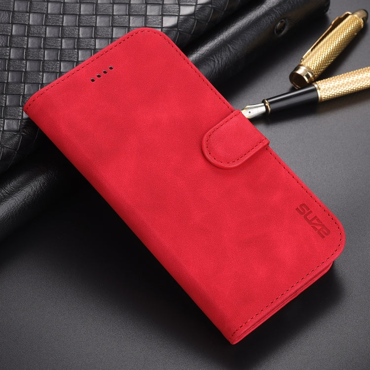 For iPhone 12 mini AZNS Skin Feel Calf Texture Horizontal Flip Leather Case with Card Slots & Holder & Wallet(Red) - HoMEdemic™ 