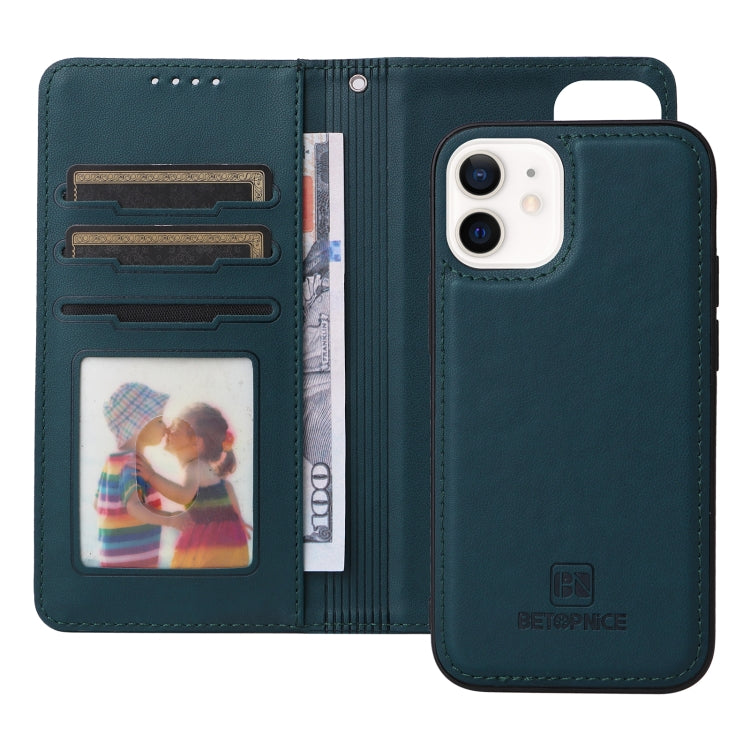 For iPhone 12 mini BETOPNICE BN-005 2 in 1 Detachable Imitate Genuine Leather Phone Case(Blue) - HoMEdemic™ 