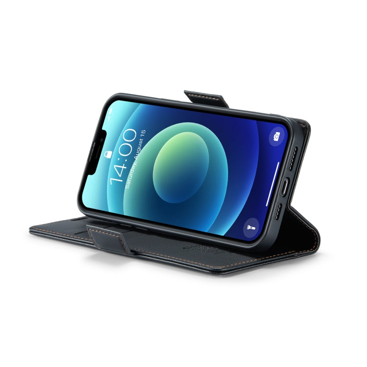 For iPhone 12 mini CaseMe 023 Butterfly Buckle Litchi Texture RFID Anti-theft Leather Phone Case(Black) - HoMEdemic™ 