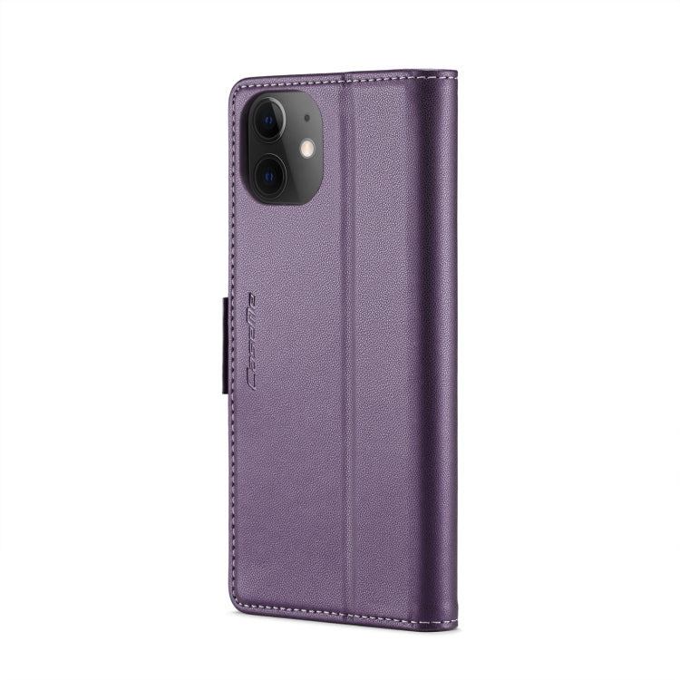 For iPhone 12 mini CaseMe 023 Butterfly Buckle Litchi Texture RFID Anti-theft Leather Phone Case(Pearly Purple) - HoMEdemic™ 