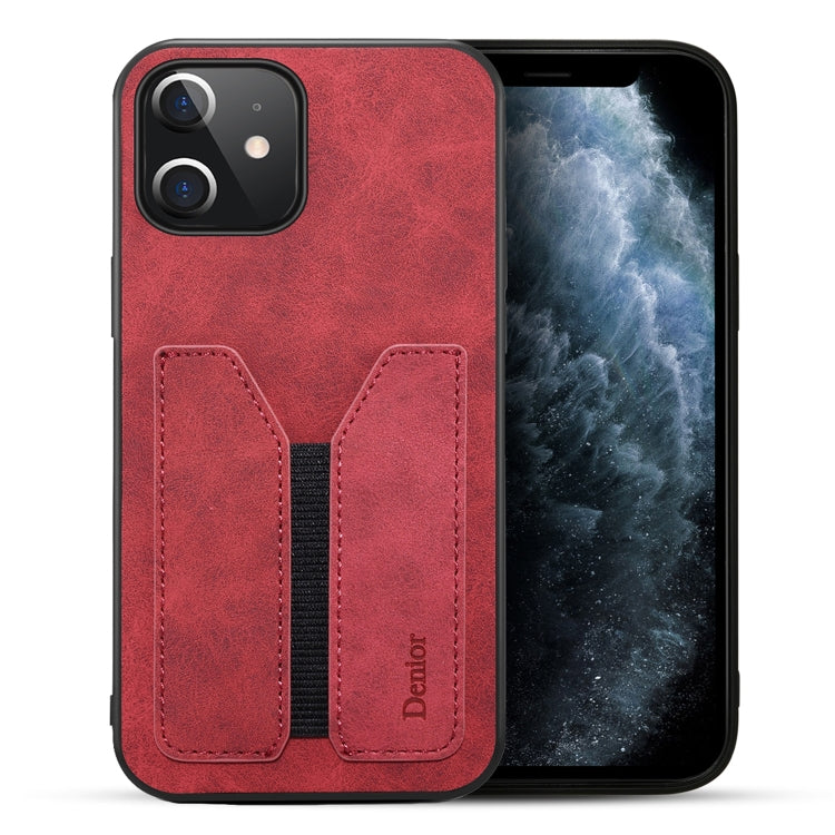 For iPhone 12 mini Denior Elastic Card Slot PU + TPU Phone Case (Red) - HoMEdemic™ 