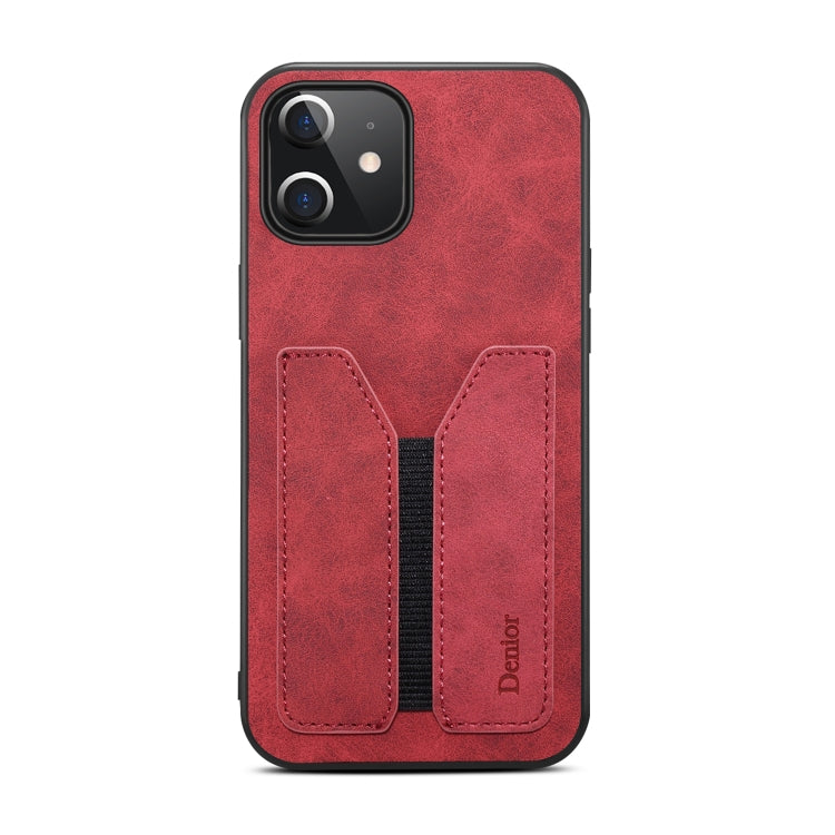 For iPhone 12 mini Denior Elastic Card Slot PU + TPU Phone Case (Red) - HoMEdemic™ 