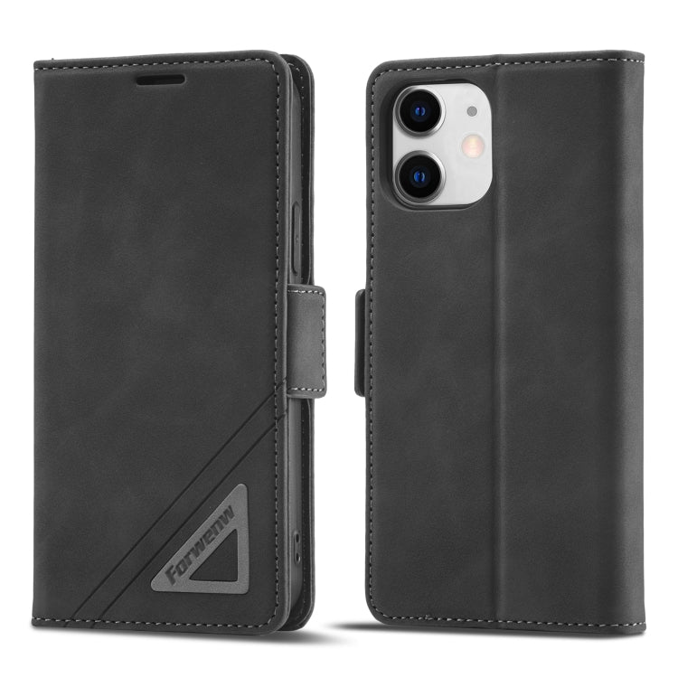 For iPhone 12 mini Forwenw Dual-side Buckle Leather Phone Case (Black) - HoMEdemic™ 