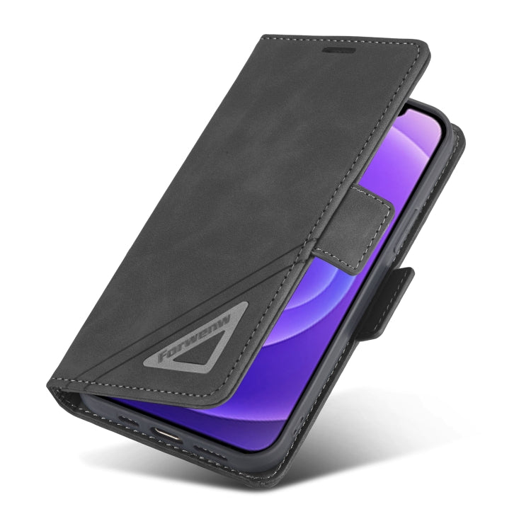 For iPhone 12 mini Forwenw Dual-side Buckle Leather Phone Case (Black) - HoMEdemic™ 