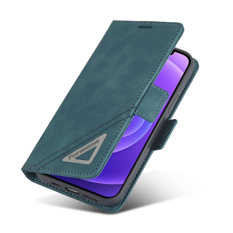 For iPhone 12 mini Forwenw Dual-side Buckle Leather Phone Case (Dark Cyan) - HoMEdemic™ 