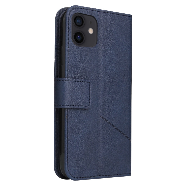 For iPhone 12 mini GQUTROBE Right Angle Leather Phone Case (Blue) - HoMEdemic™ 