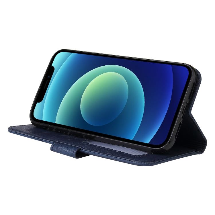 For iPhone 12 mini GQUTROBE Right Angle Leather Phone Case (Blue) - HoMEdemic™ 