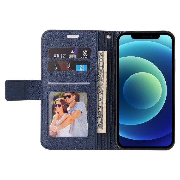 For iPhone 12 mini GQUTROBE Right Angle Leather Phone Case (Blue) - HoMEdemic™ 