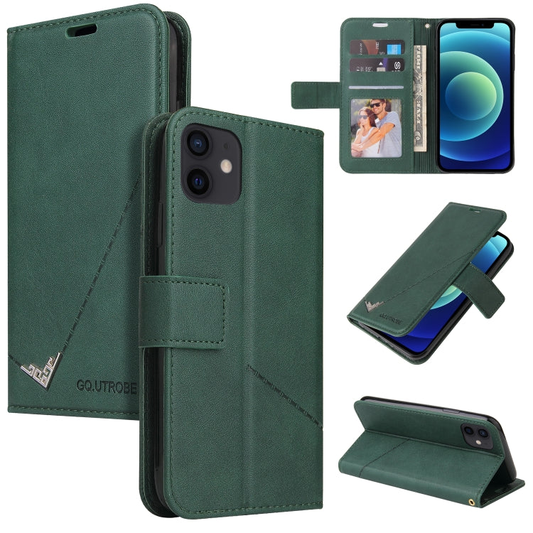 For iPhone 12 mini GQUTROBE Right Angle Leather Phone Case (Green) - HoMEdemic™ 