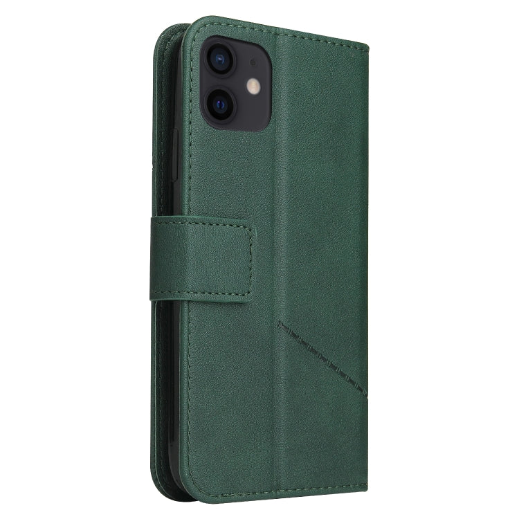 For iPhone 12 mini GQUTROBE Right Angle Leather Phone Case (Green) - HoMEdemic™ 