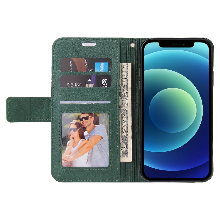 For iPhone 12 mini GQUTROBE Right Angle Leather Phone Case (Green) - HoMEdemic™ 