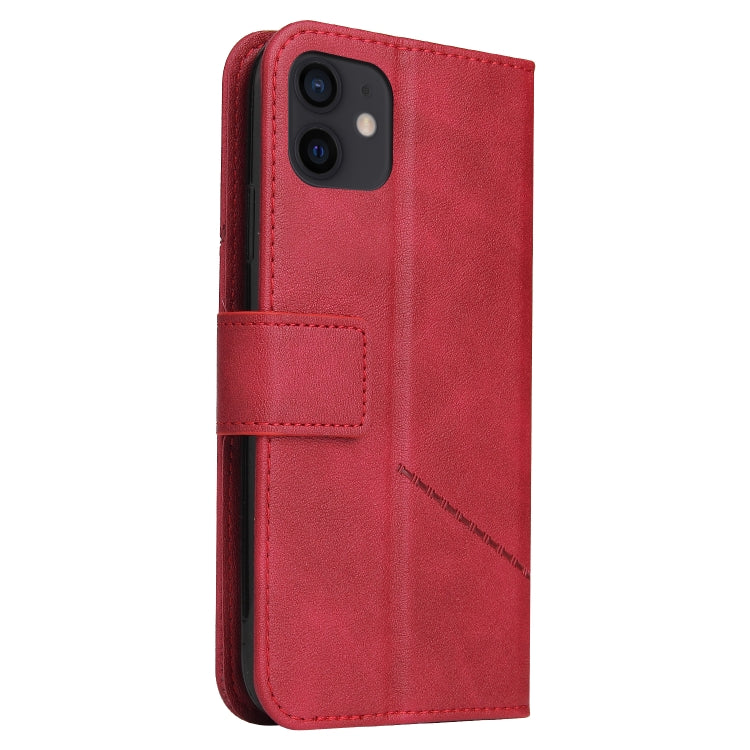 For iPhone 12 mini GQUTROBE Right Angle Leather Phone Case (Red) - HoMEdemic™ 