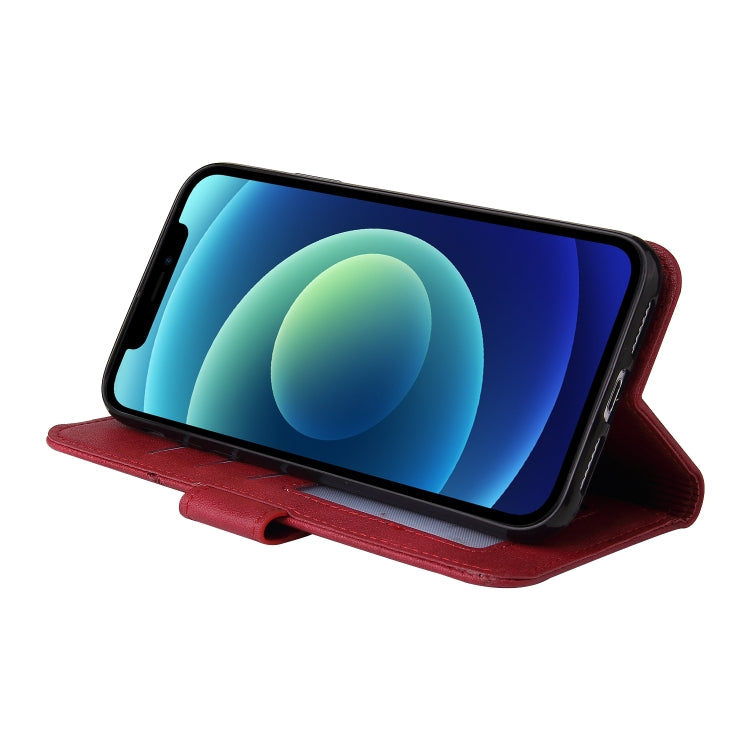 For iPhone 12 mini GQUTROBE Right Angle Leather Phone Case (Red) - HoMEdemic™ 