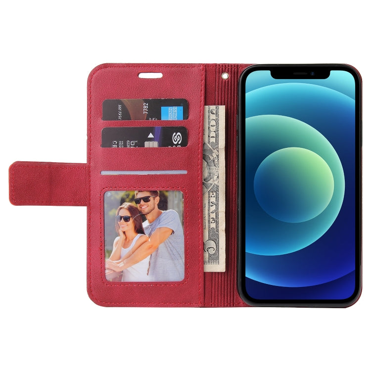 For iPhone 12 mini GQUTROBE Right Angle Leather Phone Case (Red) - HoMEdemic™ 