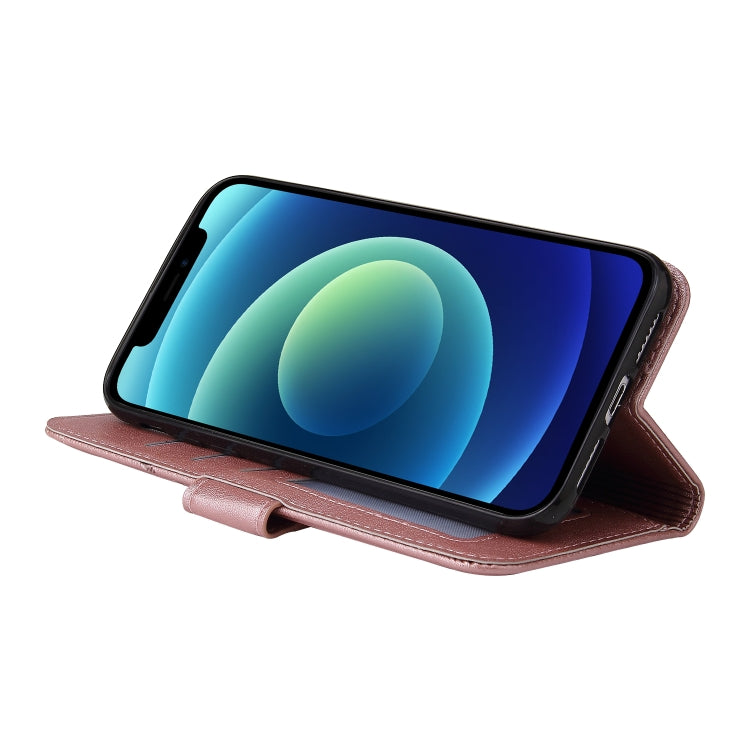 For iPhone 12 mini GQUTROBE Right Angle Leather Phone Case (Rose Gold) - HoMEdemic™ 