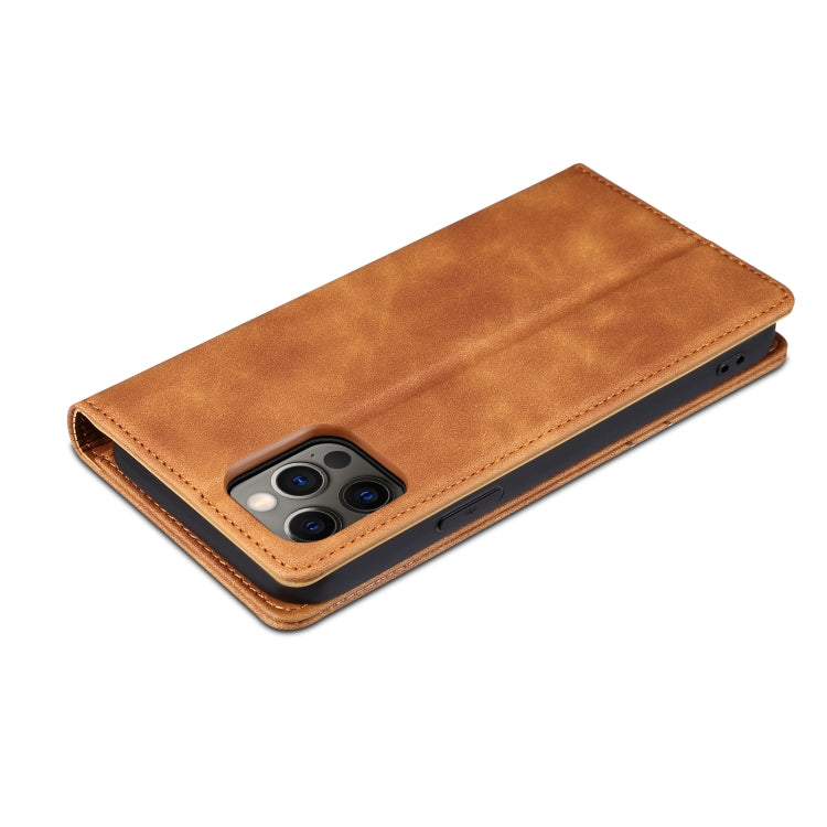 For iPhone 12 mini GUSSIM GS-001 Business Style Horizontal Flip Skin Feel PU Leather Case with Holder & Card Slots & Wallet & Photo Frame (Brown) - HoMEdemic™ 