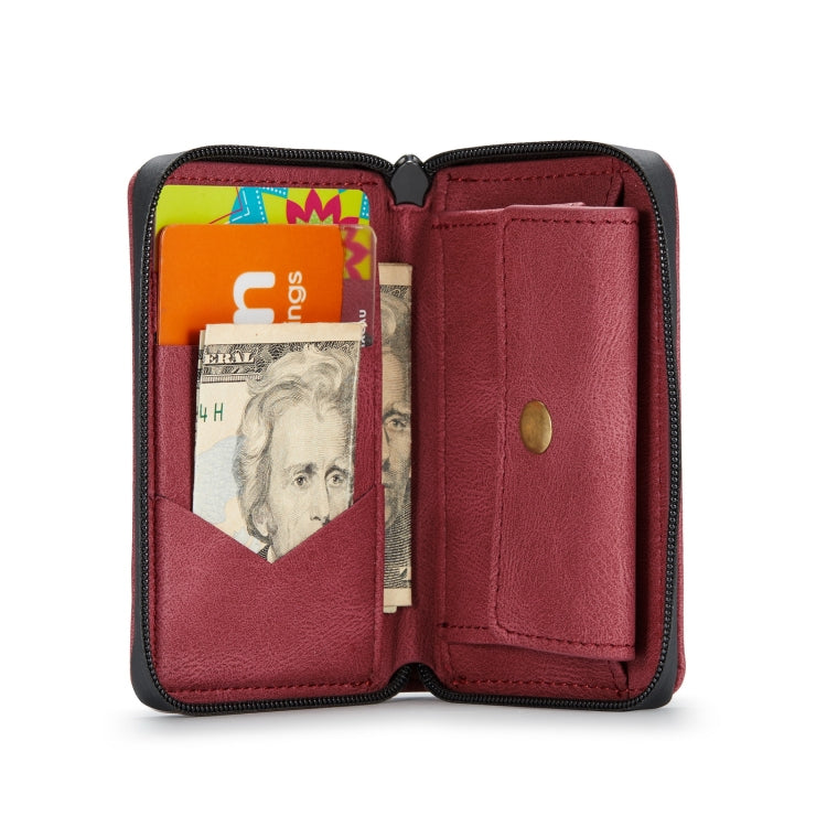 For iPhone 12 mini JEEHOOD Magnetic Zipper Horizontal Flip Leather Case with Holder & Card Slot & Wallet (Red) - HoMEdemic™ 