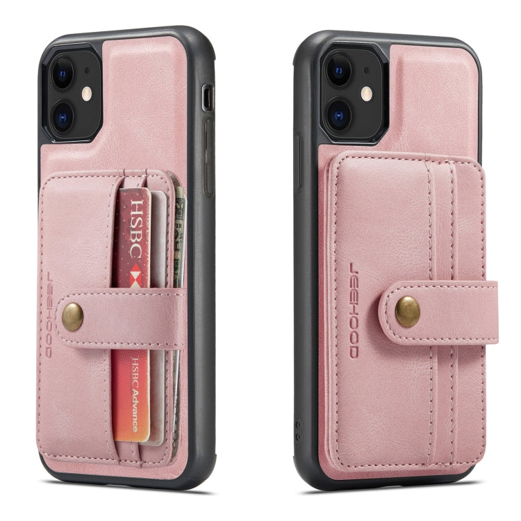 For iPhone 12 mini JEEHOOD RFID Blocking Anti-Theft Wallet Phone Case (Pink) - HoMEdemic™ 