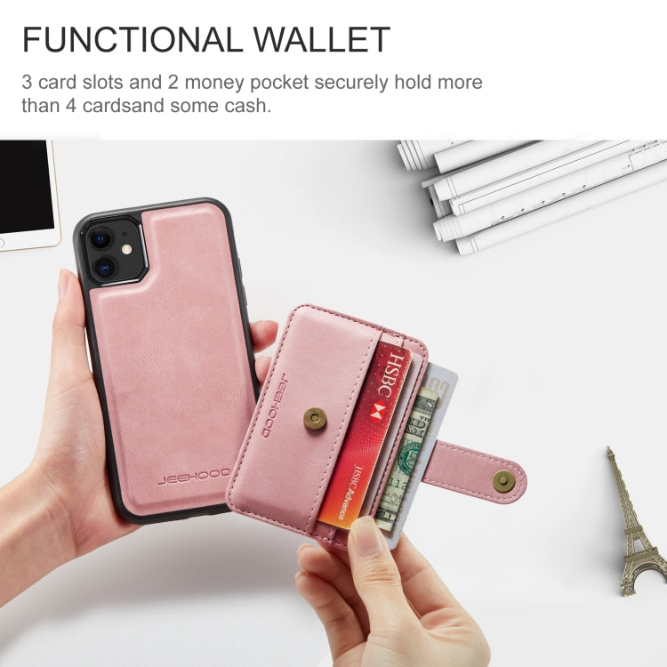 For iPhone 12 mini JEEHOOD RFID Blocking Anti-Theft Wallet Phone Case (Pink) - HoMEdemic™ 