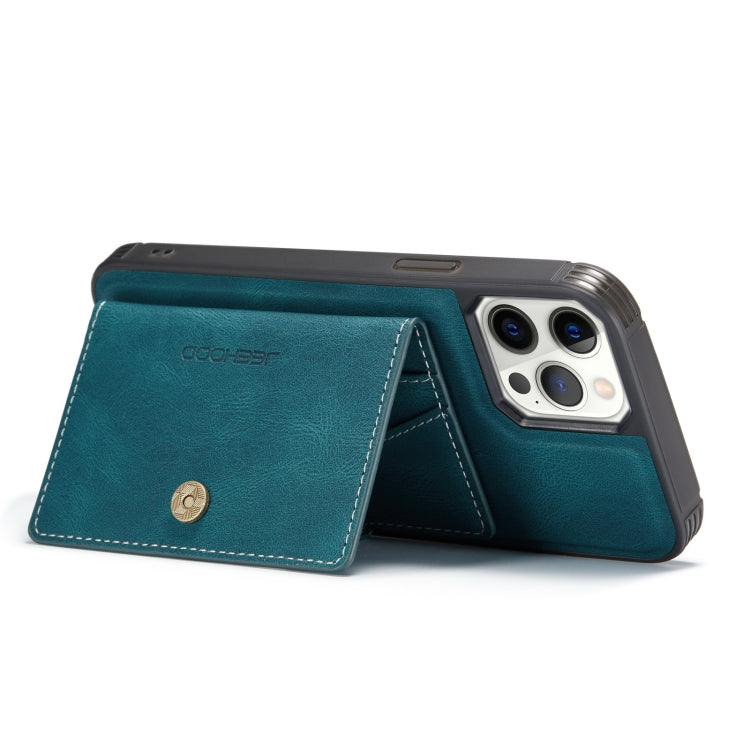 For iPhone 12 mini JEEHOOD Retro Magnetic Detachable Protective Case with Wallet & Card Slot & Holder (Blue) - HoMEdemic™ 